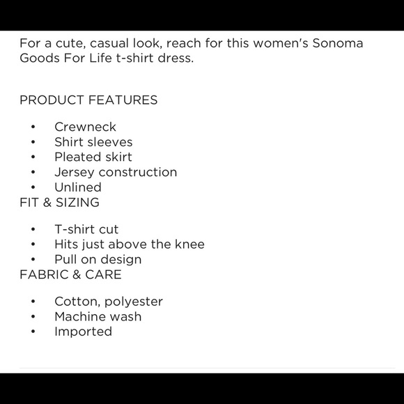 Sonoma t shirt dress. 2x. NWT - Picture 2 of 2